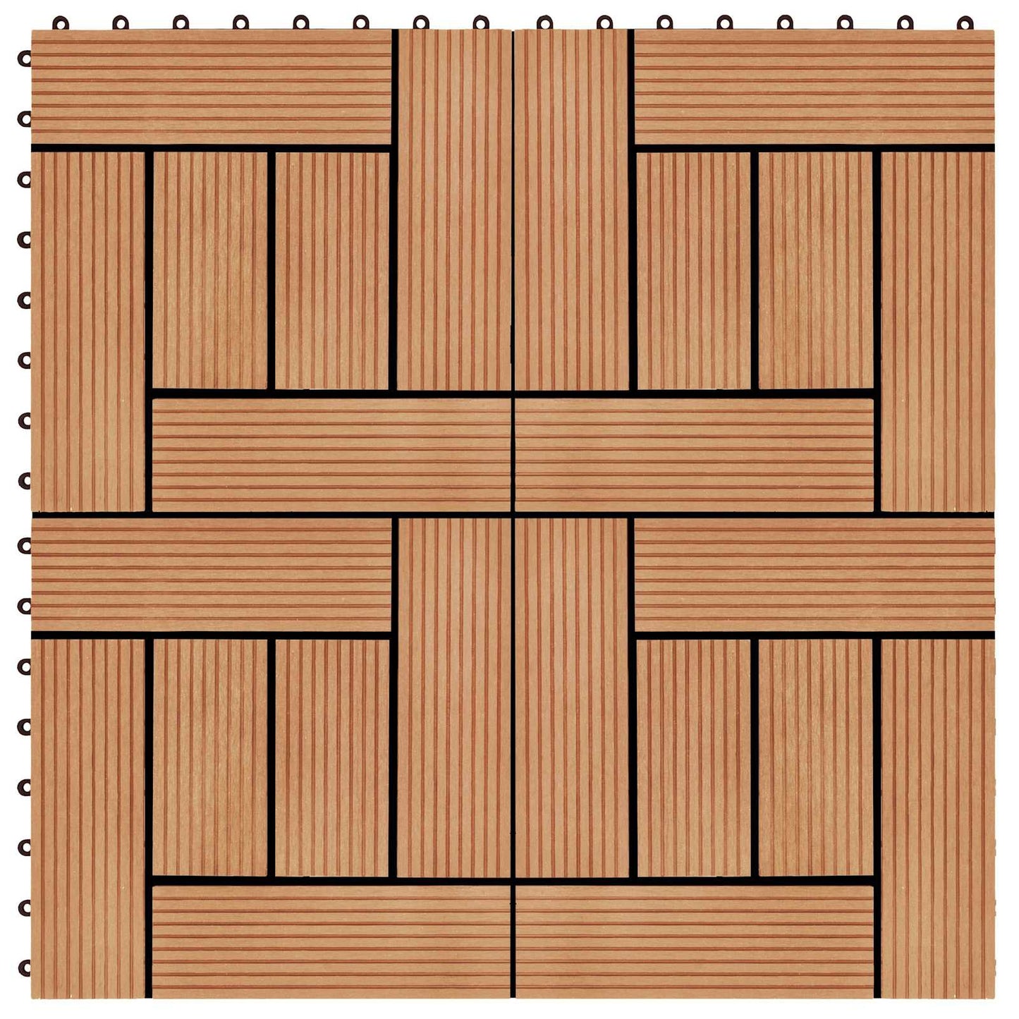 Terases Flīzes 11 Gab. Tīkkoks 30 X 30 Cm Wpc