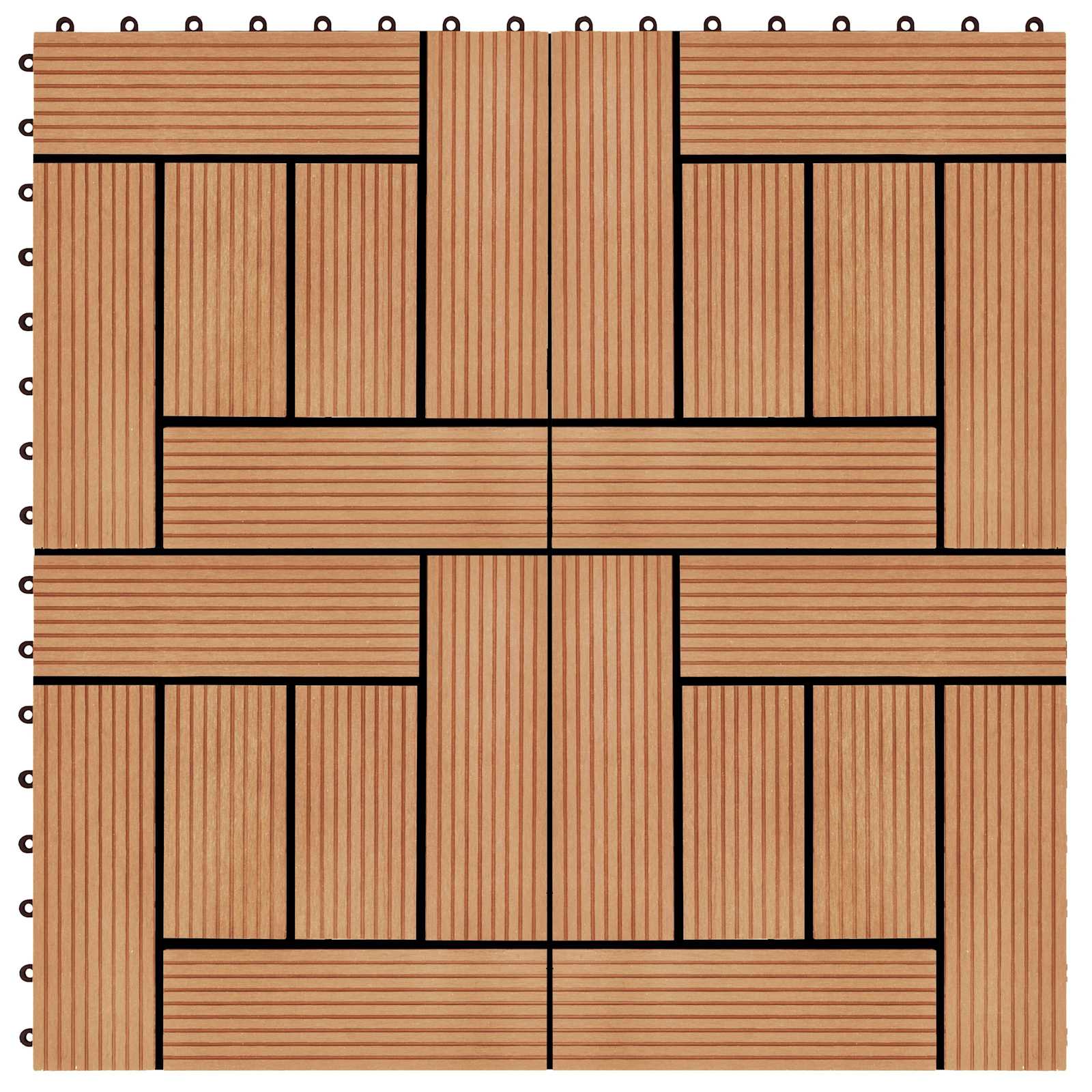 Terases Flīzes 11 Gab. Tīkkoks 30 X 30 Cm Wpc