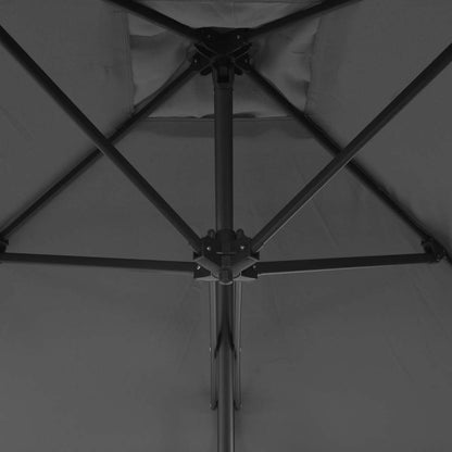 Dārza Saulessargs Ar Tērauda Kātu, 250X250 Cm, Antracītpelēks