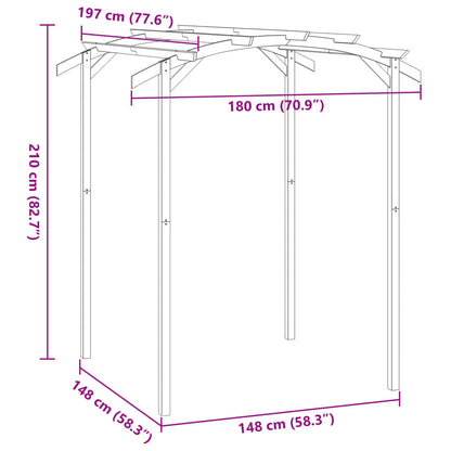 Dārza Pergola, Impregnēts Priedes Koks, 180X197X210 Cm