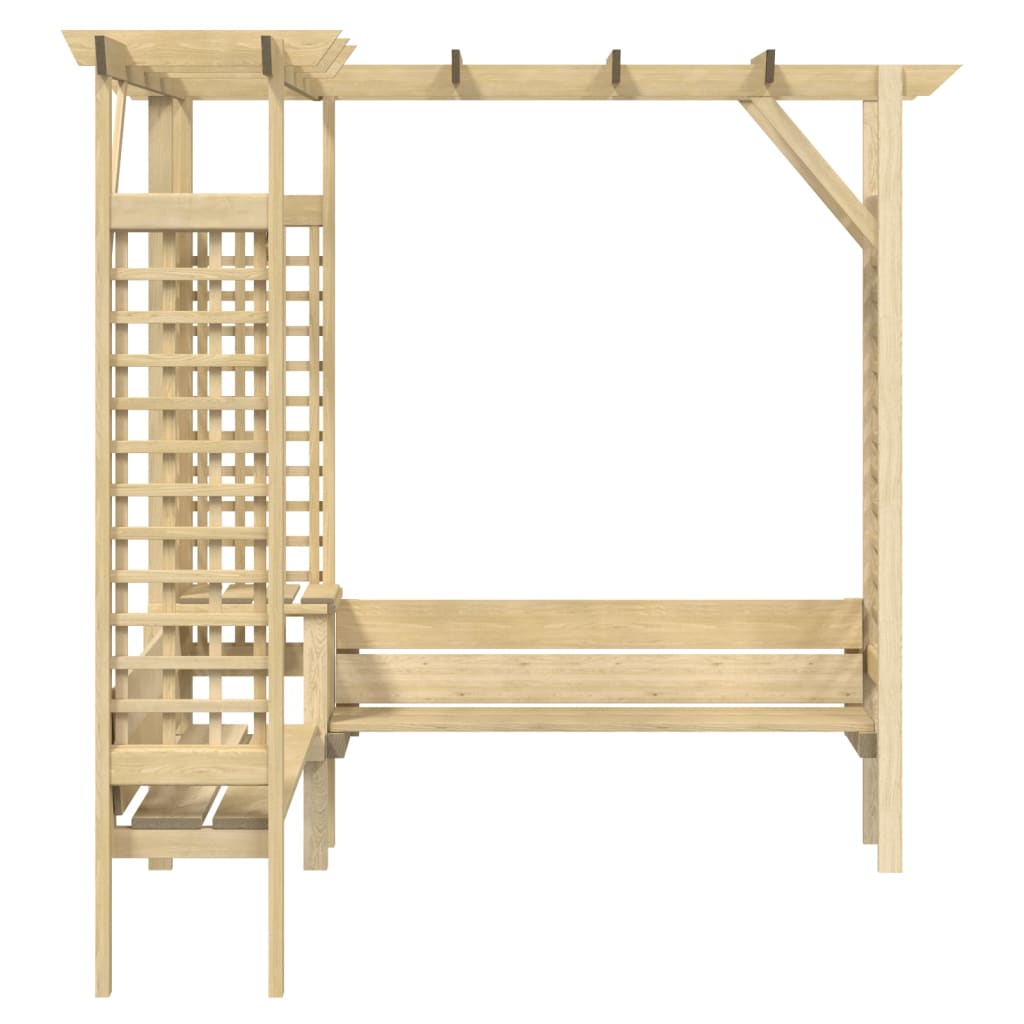 Stūra Pergola Ar Soliņu, Impregnēts Priedes Koks