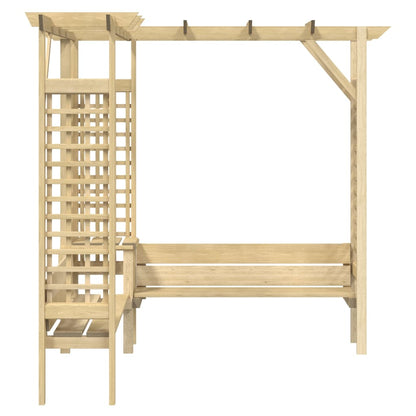 Stūra Pergola Ar Soliņu, Impregnēts Priedes Koks