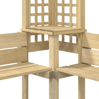 Stūra Pergola Ar Soliņu, Impregnēts Priedes Koks