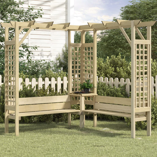 Stūra Pergola Ar Soliņu, Impregnēts Priedes Koks