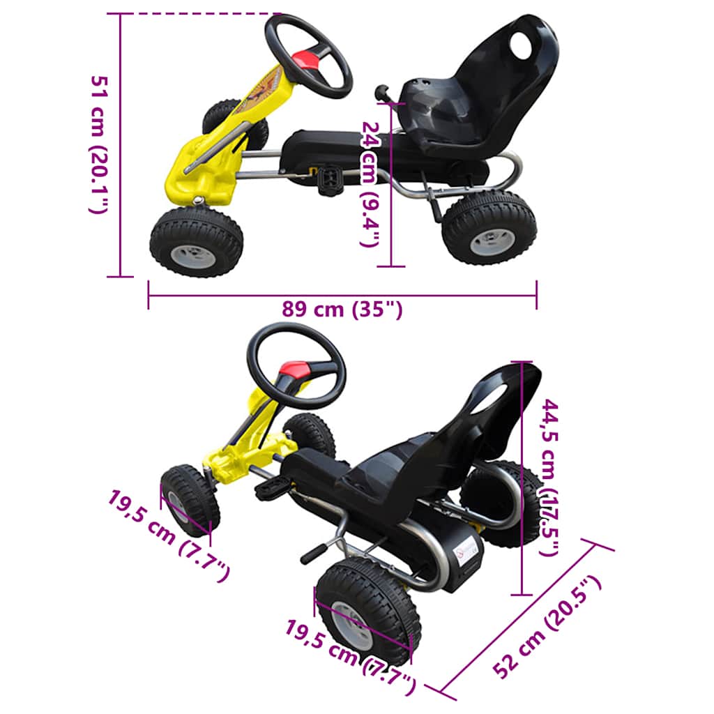 Velokarts Bērniem, Dzeltens