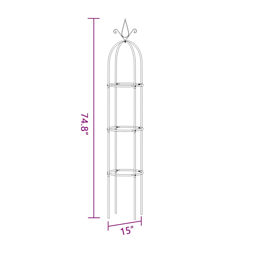 Rožu Arkas Dārzam 2 Gab Ar Spicu Torni 38 Φ; 190 Cm