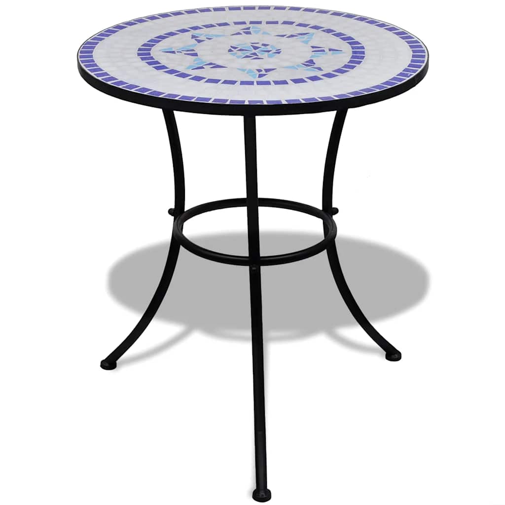Mozaīkas Bistro Galds, Ø50X70Cm, Sarkanbrūns Ar Baltu, Keramika