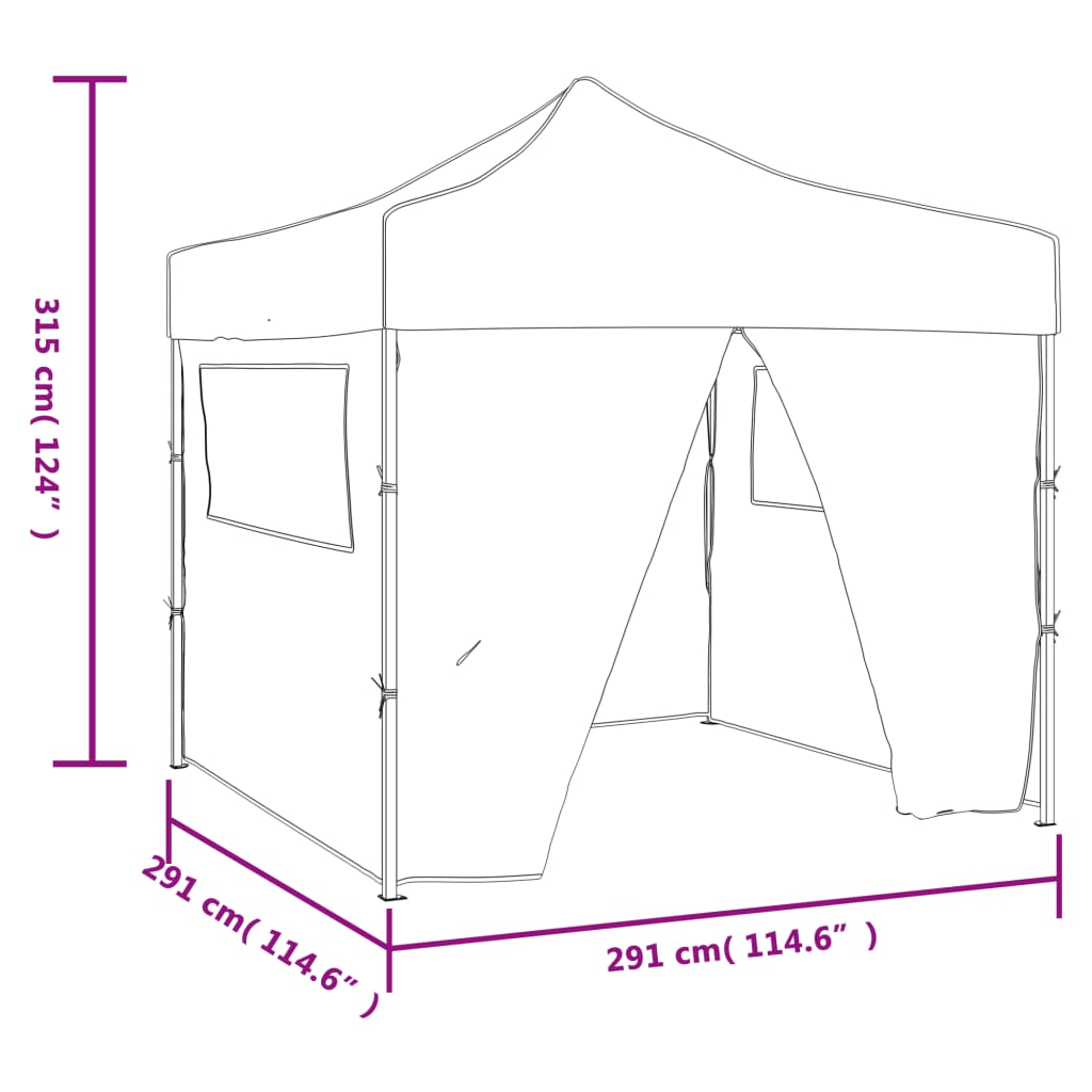 Saliekama Telts, 3X3 M, 4 Sienas, Krēmkrāsā