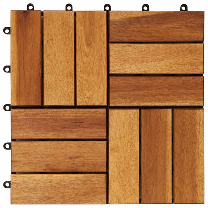 Terases Flīzes 10 Gab. 30 X 30 Cm Akācijas Koks