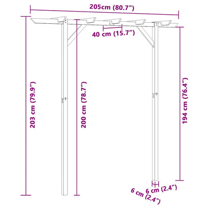 Dārza Pergola, 205X40X203 Cm, Koks