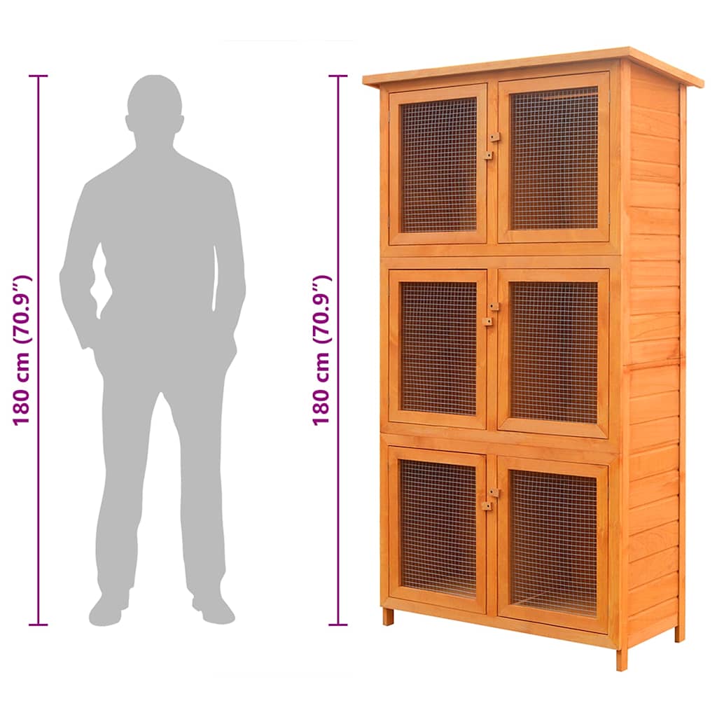 Dzīvnieku, Trušu Būris Ar 6 Istabām, Koks