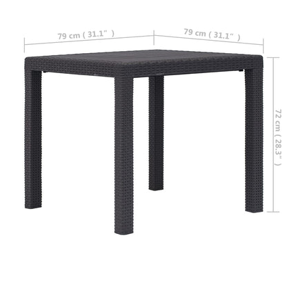 Dārza Galds, Brūns, , Plastmasa, Rotangpalmas Raksts