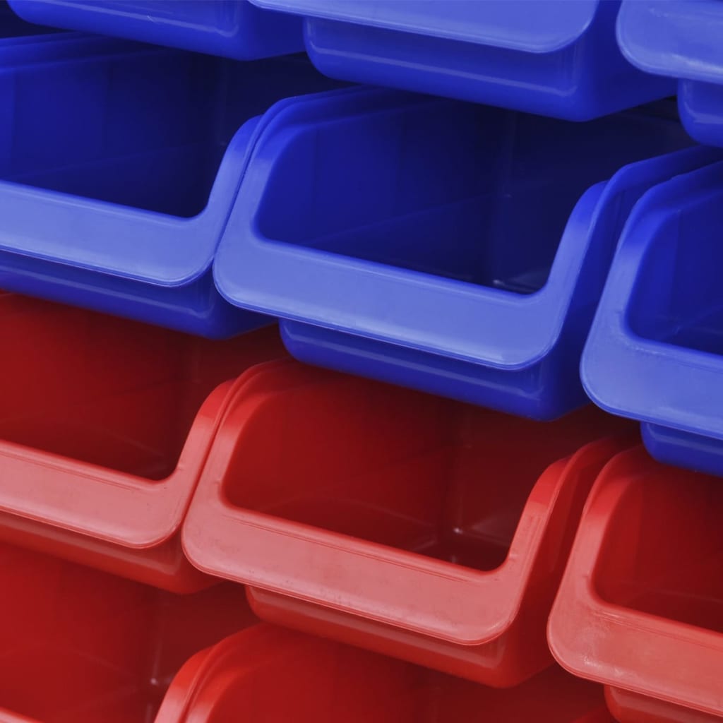 Plastmasas Kastes Garāžai 24 Gb, Liekamas Pie Sienas, Zilas,Sarkanas
