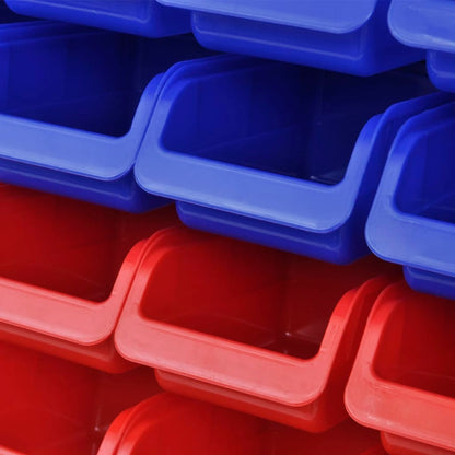Plastmasas Kastes Garāžai 24 Gb, Liekamas Pie Sienas, Zilas,Sarkanas