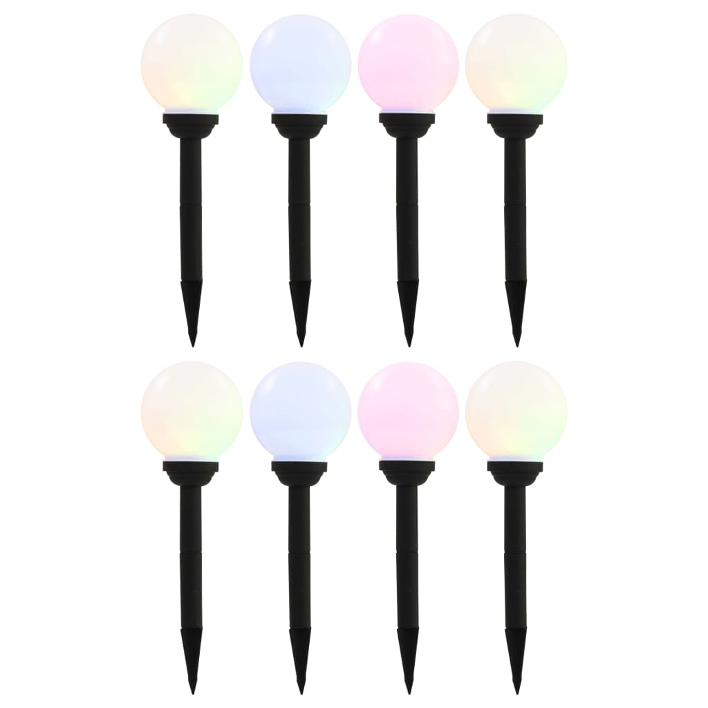 Āra Solārās Lampas, 8 Gab., Led, Sfēriskas, 15 Cm, Rgb