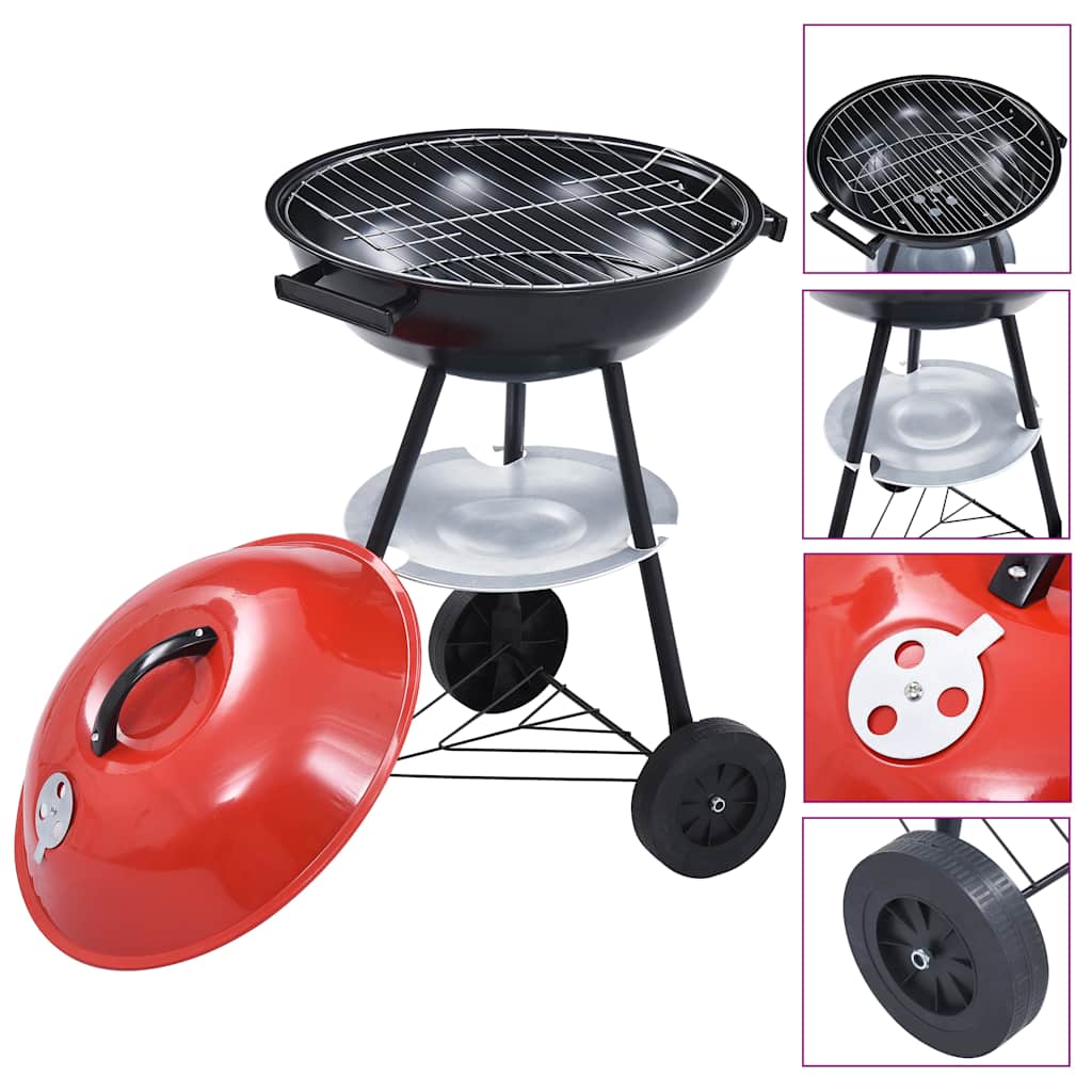 Grils Ar Riteņiem, Pārvietojams, Apaļš, Xxl, 44 Cm