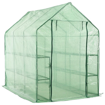 Siltumnīca Ar 12 Plauktiem, Tērauds, 143X214X196 Cm