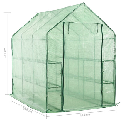Siltumnīca Ar 12 Plauktiem, Tērauds, 143X214X196 Cm