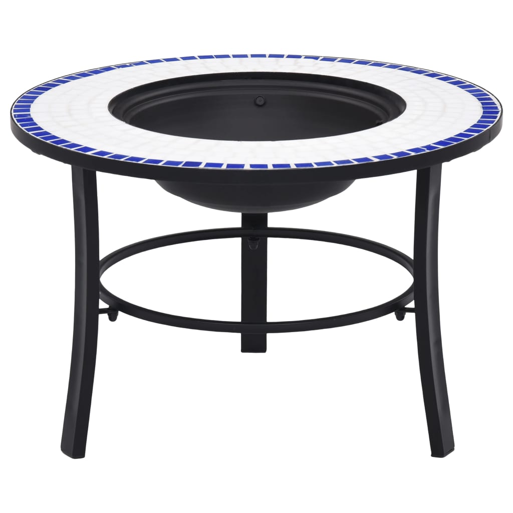 Ugunskura Vietas Galds, Mozaīka, 68Cm, Melns Ar Baltu, Keramika