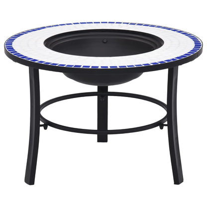Ugunskura Vietas Galds, Mozaīka, 68Cm, Melns Ar Baltu, Keramika