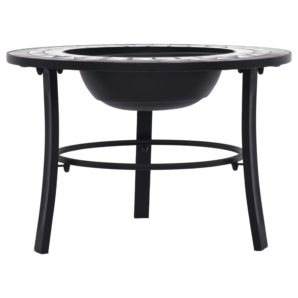 Ugunskura Vietas Galds, Mozaīka, 68Cm, Melns Ar Baltu, Keramika