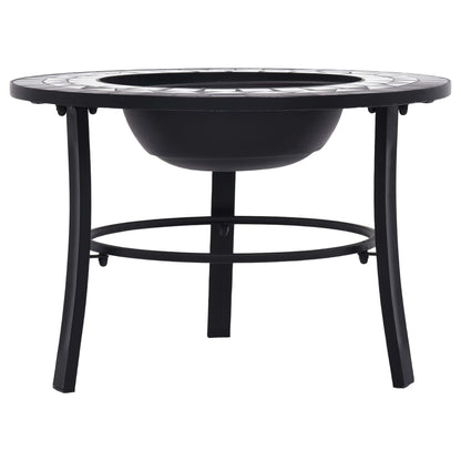 Ugunskura Vietas Galds, Mozaīka, 68Cm, Melns Ar Baltu, Keramika