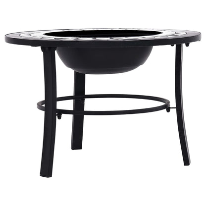 Ugunskura Vietas Galds, Mozaīka, 68Cm, Melns Ar Baltu, Keramika