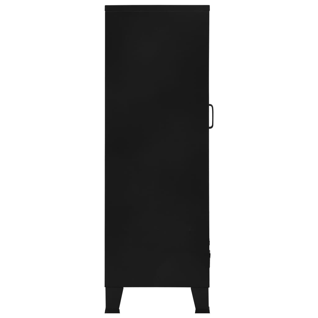 Biroja Skapis, Melns, 75X40X120 Cm, Industriāls Stils, Tērauds