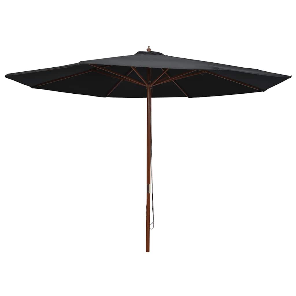 Dārza Saulessargs Ar Koka Kātu, 350 Cm, Zaļš