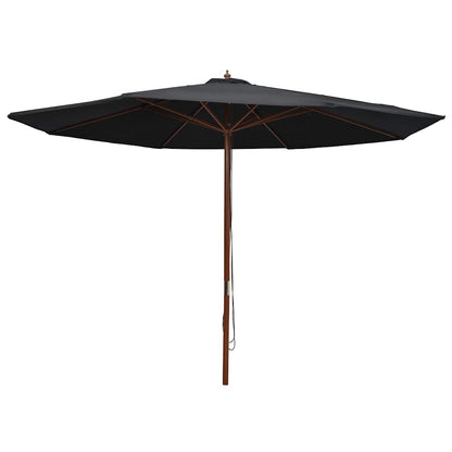 Dārza Saulessargs Ar Koka Kātu, 350 Cm, Zaļš