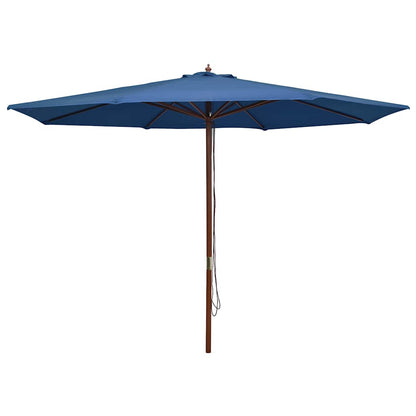 Dārza Saulessargs Ar Koka Kātu, 350 Cm, Zaļš