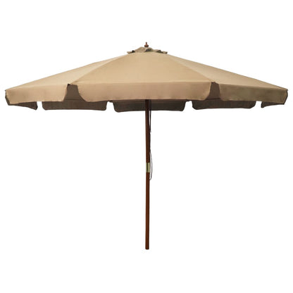 Dārza Saulessargs Ar Koka Kātu, 330 Cm, Melns