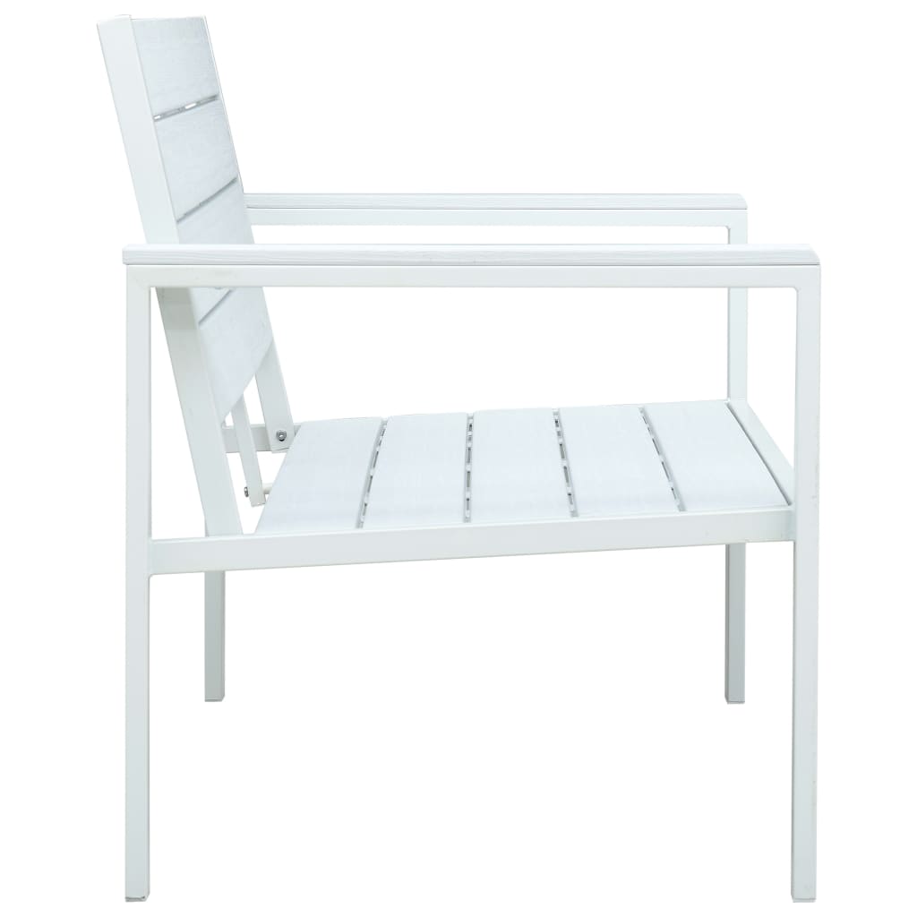 Dārza Sols, 120 Cm, Balts Hdpe, Koka Imitācija
