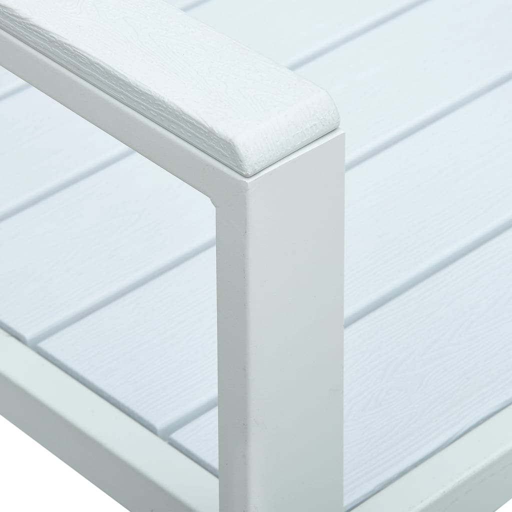 Dārza Sols, 120 Cm, Balts Hdpe, Koka Imitācija