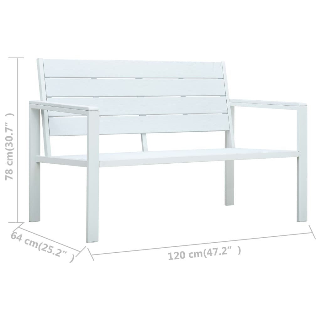 Dārza Sols, 120 Cm, Balts Hdpe, Koka Imitācija