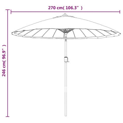 Dārza Saulessargs Ar Alumīnija Kātu, 250 Cm, Antracītpelēks