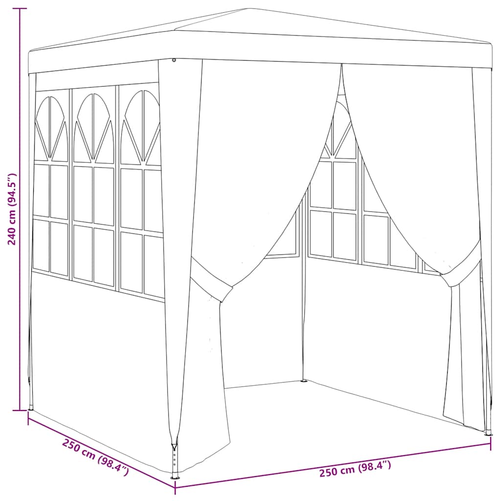 Dārza Nojume Ar Sānu Sienām, Profesionāla, 2,5X2,5 M,