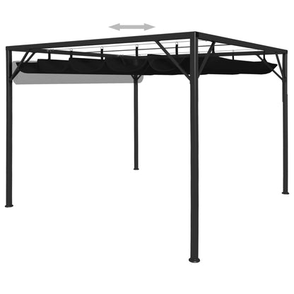 Dārza Nojume Ar Izvelkamu Jumtu, Antracītpelēka, 3X3 M