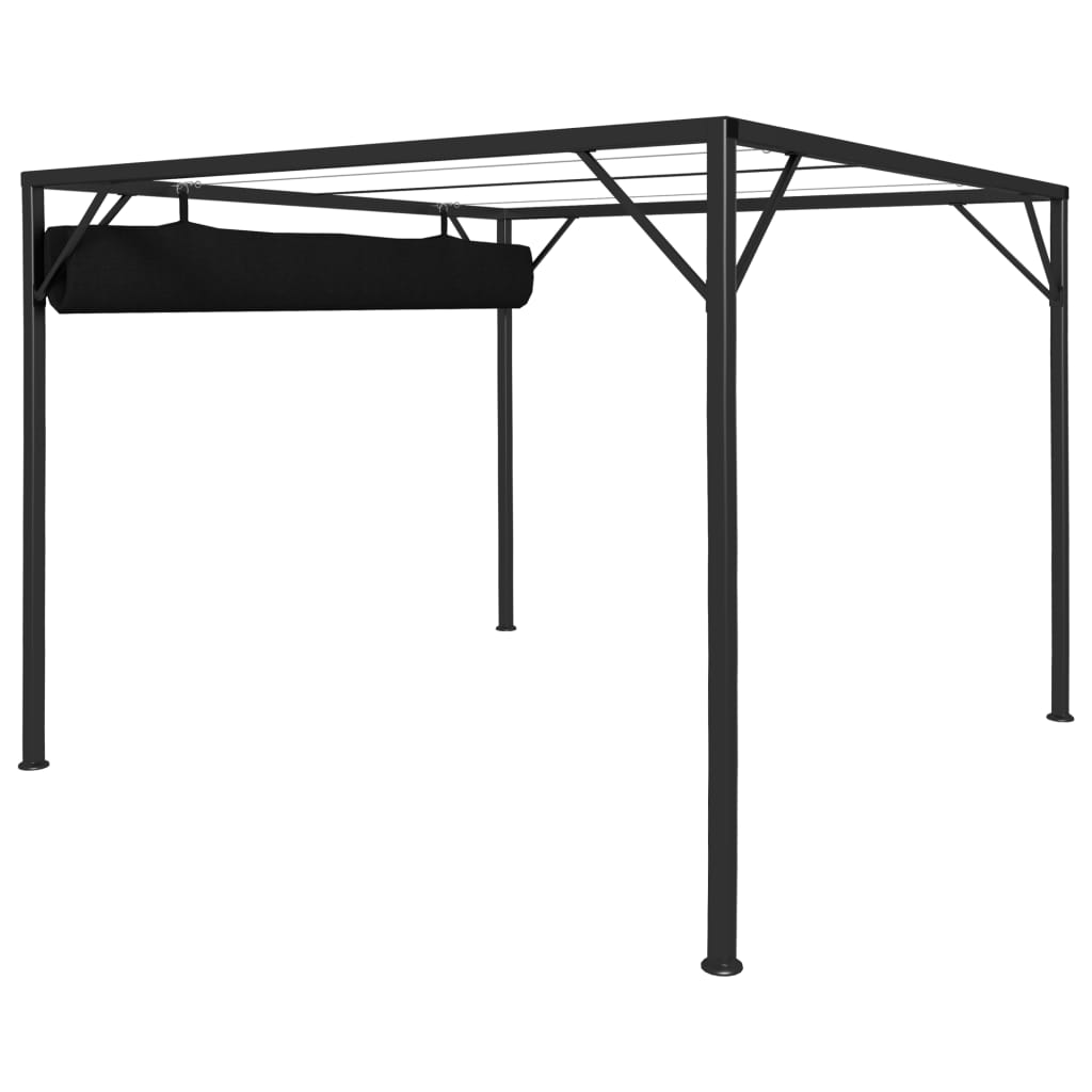 Dārza Nojume Ar Izvelkamu Jumtu, Antracītpelēka, 3X3 M