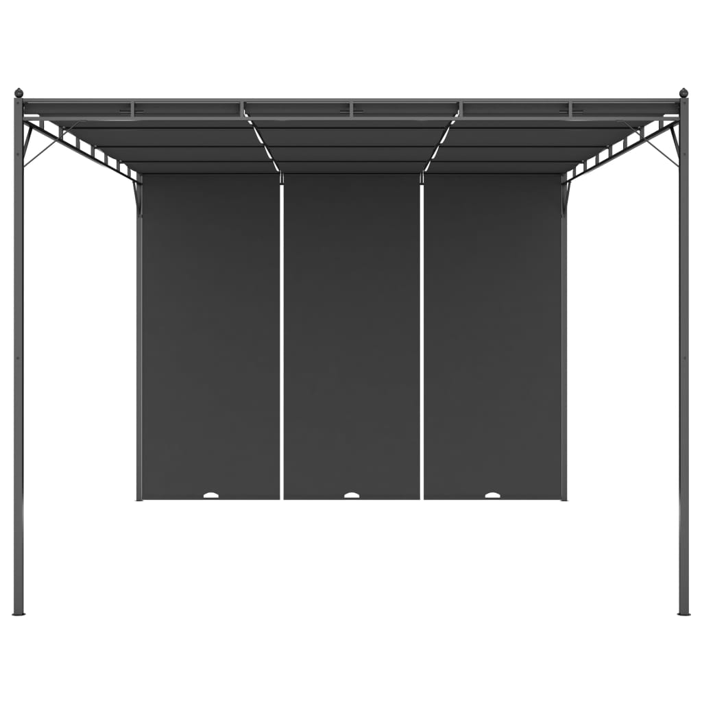 Dārza Nojume Ar Sānu Aizkariem, 4X3X2,25 M, Antracītpelēka