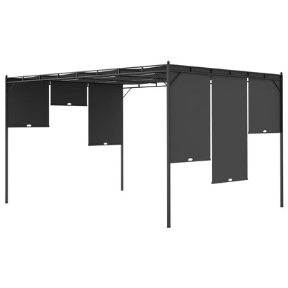 Dārza Nojume Ar Sānu Aizkariem, 4X3X2,25 M, Antracītpelēka