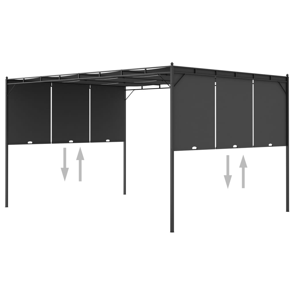 Dārza Nojume Ar Sānu Aizkariem, 4X3X2,25 M, Antracītpelēka