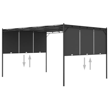 Dārza Nojume Ar Sānu Aizkariem, 4X3X2,25 M, Antracītpelēka