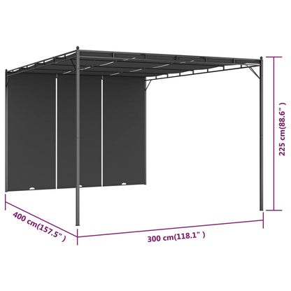 Dārza Nojume Ar Sānu Aizkariem, 4X3X2,25 M, Antracītpelēka