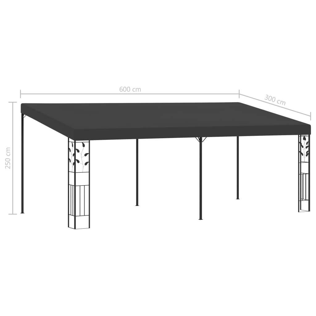 Dārza Nojume, Stiprināma Pie Sienas, 6X3X2,5 M, Antracītpelēka