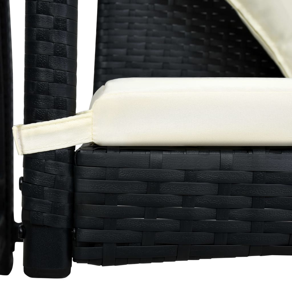 Trīsvietīgs Dārza Šūpuļdīvāns Ar Jumtiņu, Pe Rotangpalma