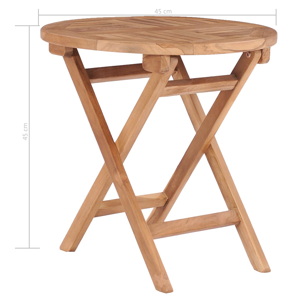 Saliekams Dārza Galds, 45 Cm, Masīvs Tīkkoks