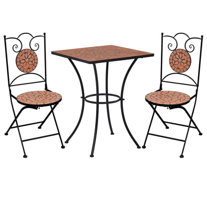 3-Daļīgs Bistro Komplekts, Keramikas Flīzes, Melns, Balts