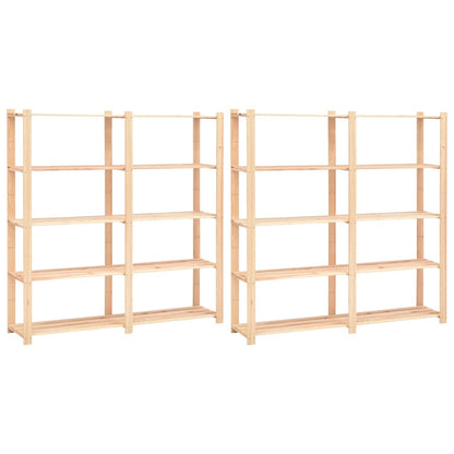 5-Līmeņu Glabāšanas Plaukti, 2 Gb., 170X38X170 Cm, Priedes Koks