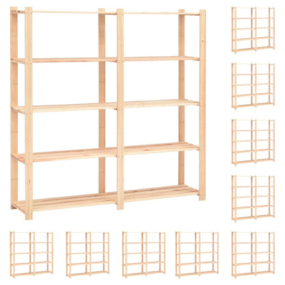 5-Līmeņu Glabāšanas Plaukti, 3 Gb., 170X38X170 Cm, Priedes Koks